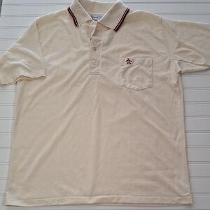 Grand Slam Munsingwear Original Penguin Cream Polo with Burgundy Trim XL